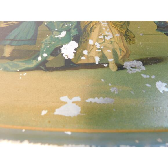 Antique Watermans Victorian Patent Tin Litho Tray Children at Play READ - Picture 9 of 12